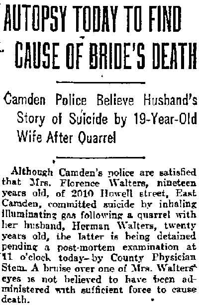 Autopsy Today to Find Cause of Bride's Death