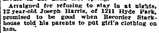 Joseph Harris arraigned, 1211 Hyde Park — Philadelphia Inquirer, August 1, 1915