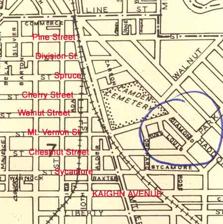 1946 map of Camden showing Maurice Street