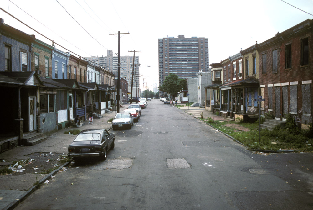 Looking west on Pearl Street from Borton Street, 1993