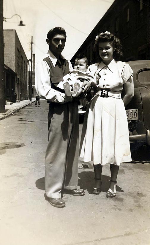 Alphonse 'Funzi' and Shirley Franco with baby daughter Barbara, 919 Howard Street