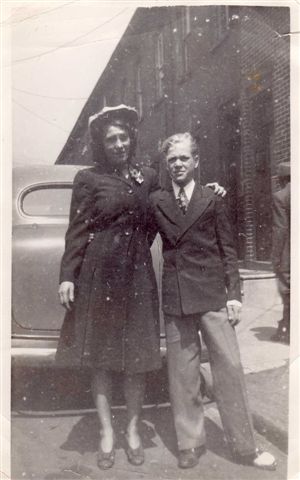 Mrs. Bessie Bessing and Jim Bessing, Easter 1943, 936 Howard Street