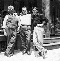 Lazzaro Rossi with son Andy and stepson Alphonse 'Funzi' Franco, 919 Howard Street