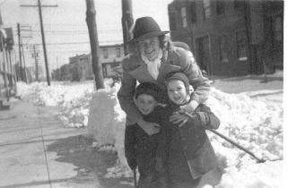 Jackson Street circa 1940, neighbors Dorothy Stimeling with Frank Breyer and Marino Brandemarte Jr.