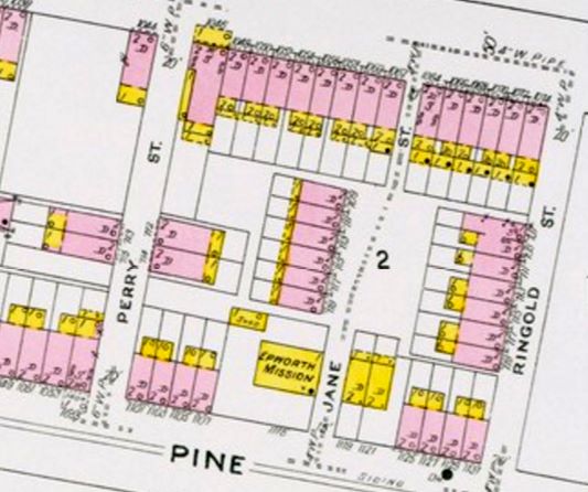 1906 Sanborn map showing Perry Street, Camden NJ