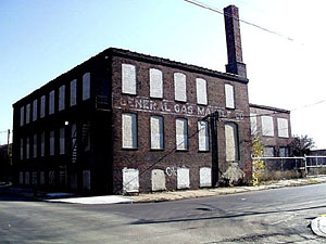 Southeast corner of South 4th Street and Jefferson Street, 1990s — General Gas Mantle Company
