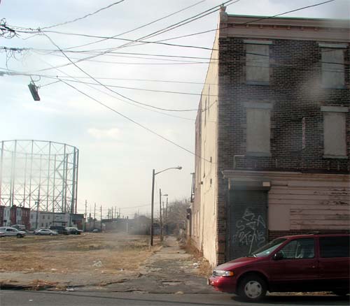 Looking west on Joint Alley from South 4th Street, December 22, 2005