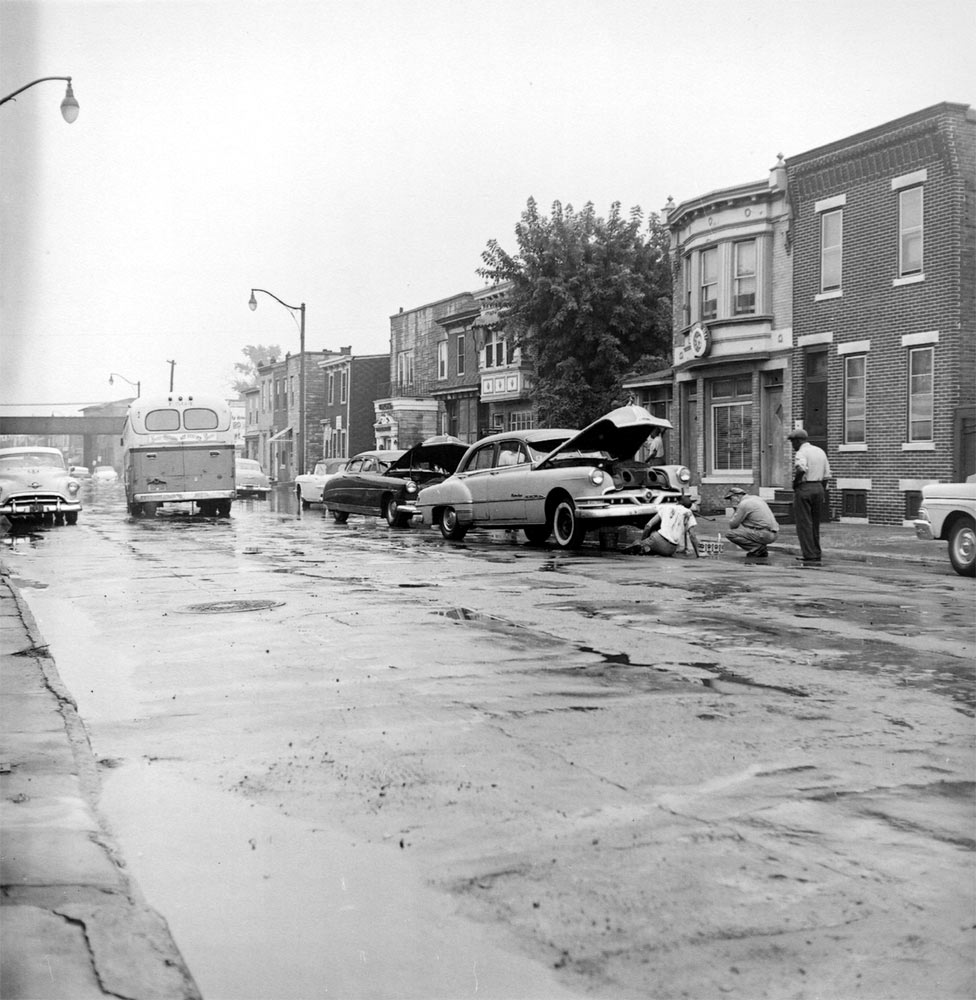 836 to 816 Kaighn Avenue flood, second view, August 11, 1958