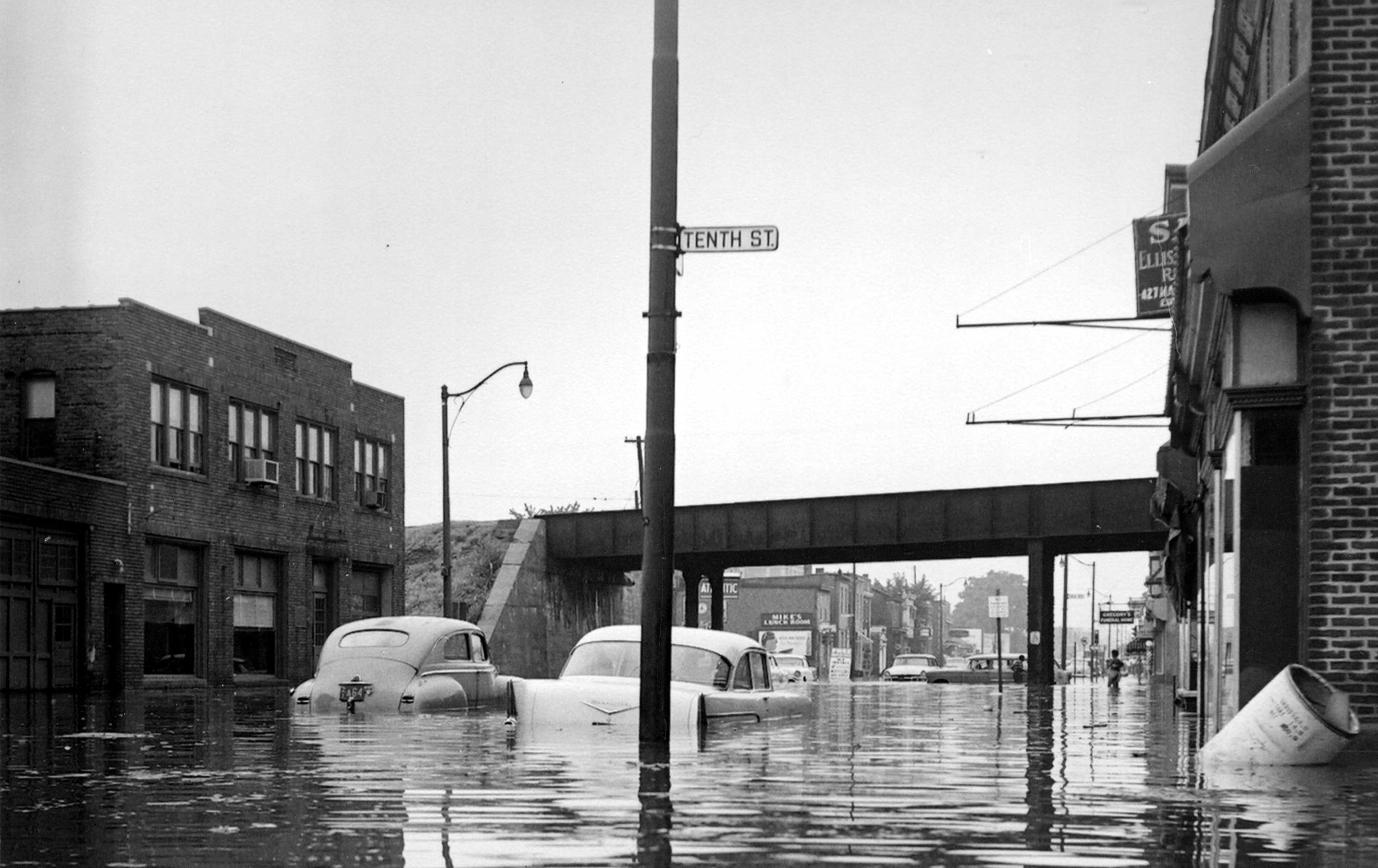 Looking west on Kaighn Avenue from South 10th Street, second view, August 11, 1958