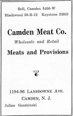 Camden Meat Company advertisement, Camden High School Purple and Gold Yearbook, January 1928