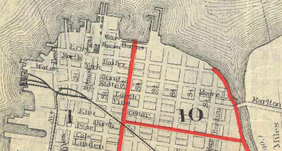 1914 map of Larch Street, Camden