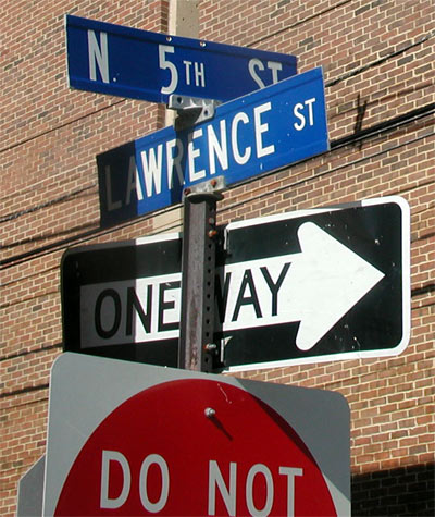 Intersection of North 5th Street and Lawrence Street, October 31, 2005