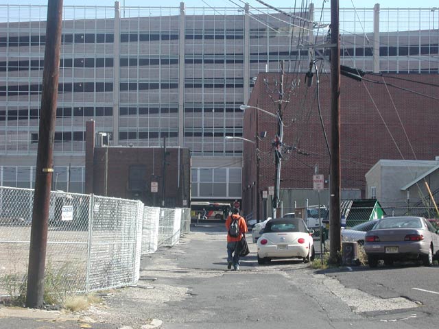 Looking east on Lawrence Street from North 5th Street, October 31, 2005