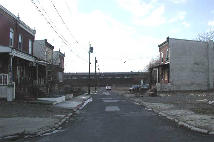 Looking West from South 6th Street — Lester Terrace, February 7, 2004