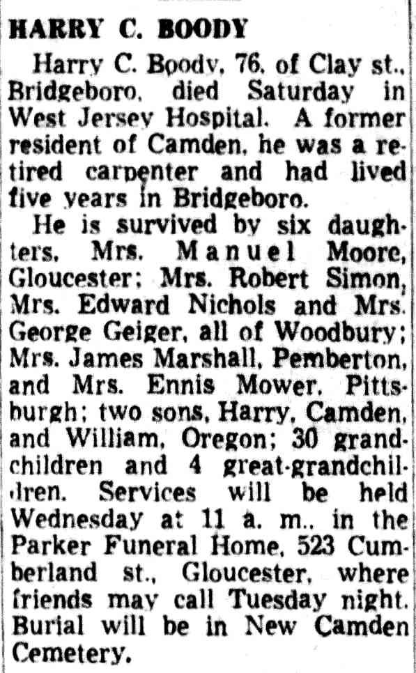 301 Liberty Street — Harry C. Boody & Family, 1931–1947