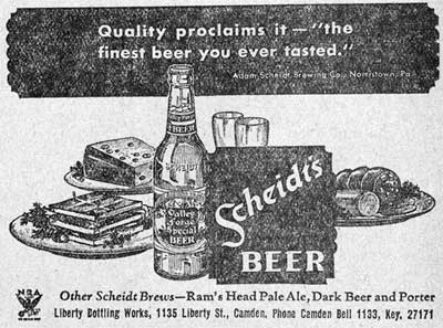 Liberty Bottling Works — 1135 Liberty Street, Camden Courier-Post, August 14, 1933