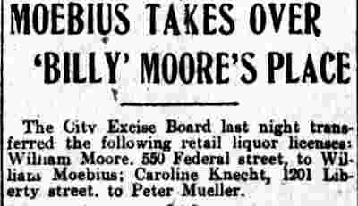 1201 Liberty Street — Louis Knecht / Peter Mueller saloon, Camden Post Telegram, November 4, 1909