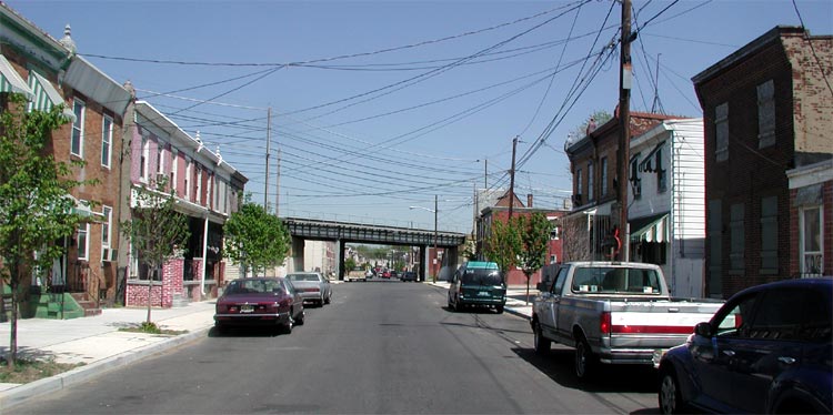 Looking east on Liberty Street from in front of 1136 Liberty Street, May 2004