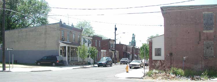 1146 to 1114 Liberty Street, looking west from Rose Street, May 2004