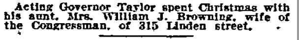 Philadelphia Inquirer, December 26, 1913 — William J. Browning, 315 Linden Street