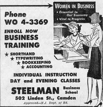 Steelman Business School, 502 Linden Street — Camden Courier-Post, May 19, 1964
