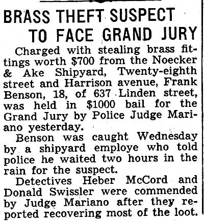 Camden Courier-Post, February 26, 1938 — Frank Benson, 637 Linden Street