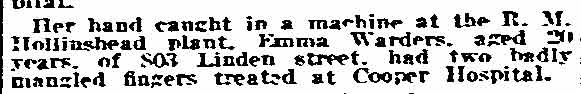 Philadelphia Inquirer, June 17, 1918 — Emma Warders, 803 Linden Street
