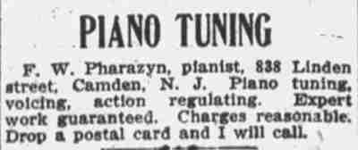 Camden Post-Telegram, March 15, 1909 — Frank Wilbur Pharazyn, 835 Linden Street