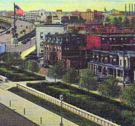 601 to 615 Linden Street, from a 1928 postcard