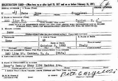 560 Line Street — Peter Cangelosi World War II draft card