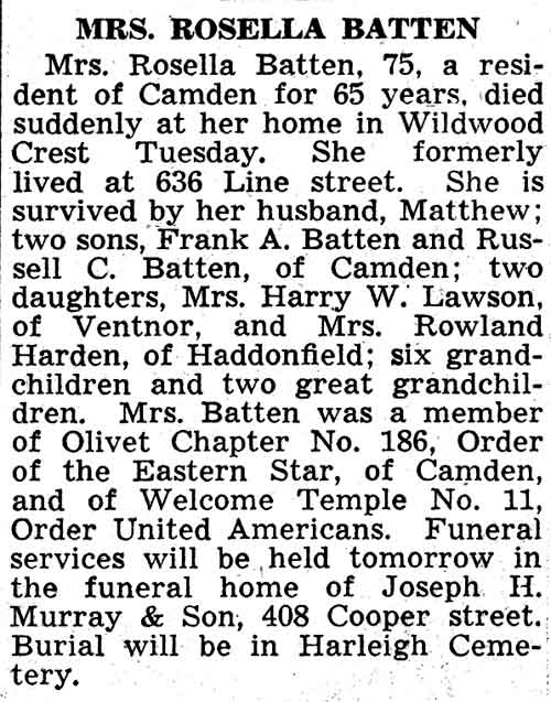 636 Line Street — Matthew Batten family, Camden Courier-Post, February 24, 1938