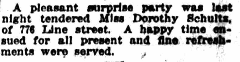 776 Line Street — Dorothy Schultz, Camden Post-Telegram, June 26, 1916