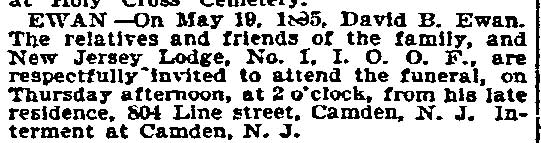 804 Line Street — David B. Ewan, Philadelphia Inquirer, May 23, 1895