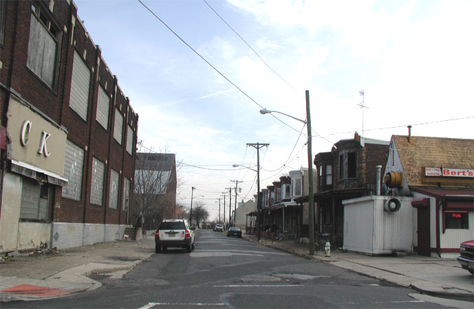 Looking east on Line Street from Mount Ephraim and Haddon Avenues, January 2, 2006