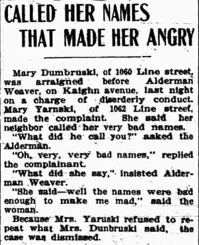 1062 Line Street — Mary Yaruski, Camden Daily Courier, June 24, 1910