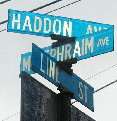 Southeast corner of Haddon Avenue, Mount Ephraim Avenue and Line Street — Tydol Gas Station, Bert's Steaks