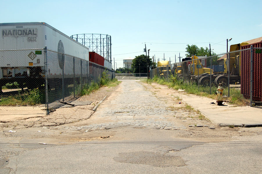 Locust Street looking south from Line Street, August 5, 2006