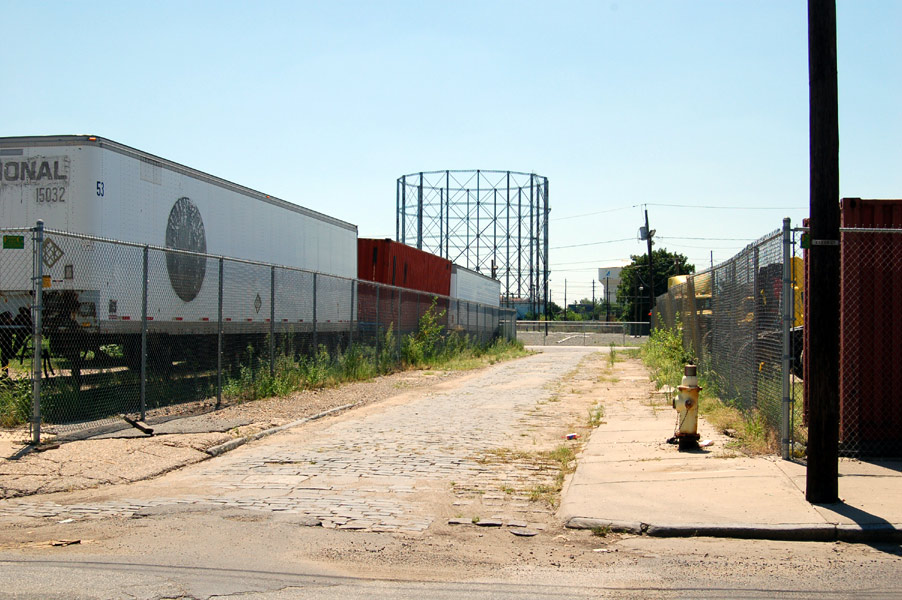 Locust Street looking south from Line Street, August 5, 2006