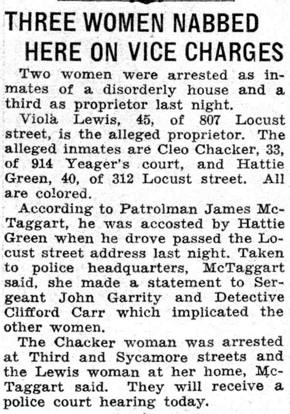 Three Women Nabbed Here on Vice Charges — Camden Courier-Post, August 31, 1935