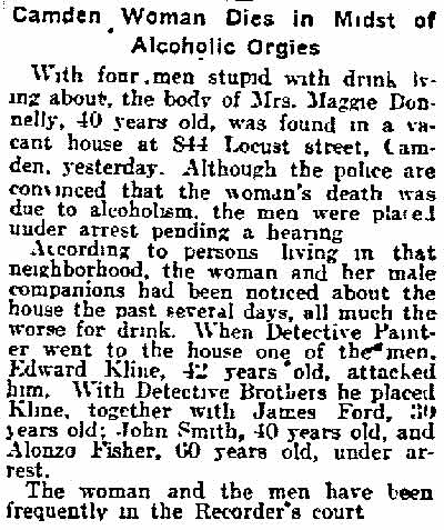 Newspaper clipping about 844 Locust Street, 1916