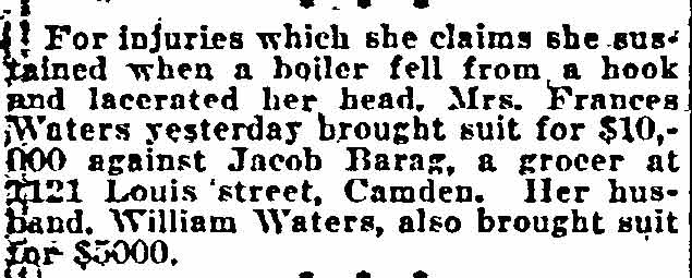 Philadelphia Inquirer, April 30, 1922 — Louis Street, Camden