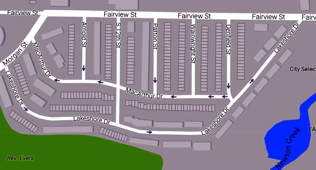 Map of Lakeshore Drive area, Morgan Village, Camden