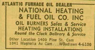National Heating & Fuel Oil Co. Inc. — 1955 New Jersey Bell Yellow Pages advertisement