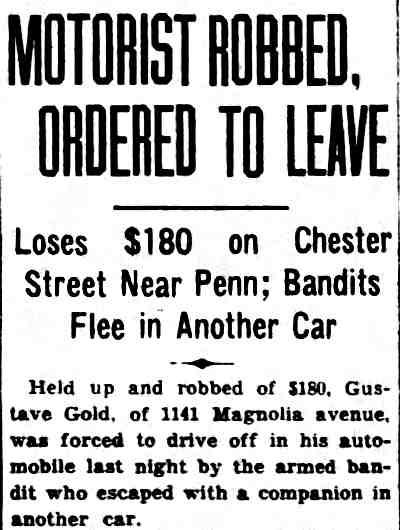 Motorist Robbed, Ordered to Leave — Camden Courier-Post, December 31, 1932