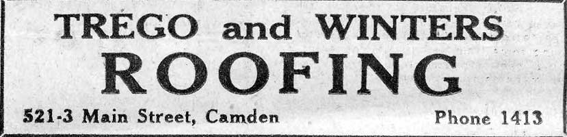 Trego and Winters Roofing advertisement, 521-3 Main Street, Camden, Courier-Post, March 12, 1930