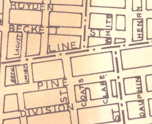 1946 Map of Camden showing Clare Street