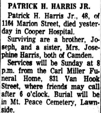 Patrick H. Harris Jr. — Camden Courier-Post, June 3, 1966