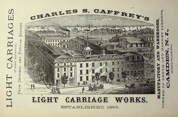 1001 Market Street, Charles S. Caffrey's Light Carriage Works, 1876 advertisement