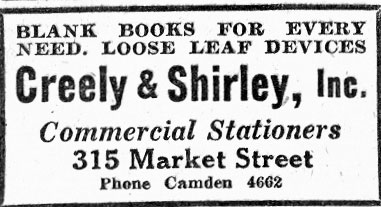 315 Market Street, Camden Courier-Post, February 20, 1936 (Shirley story)