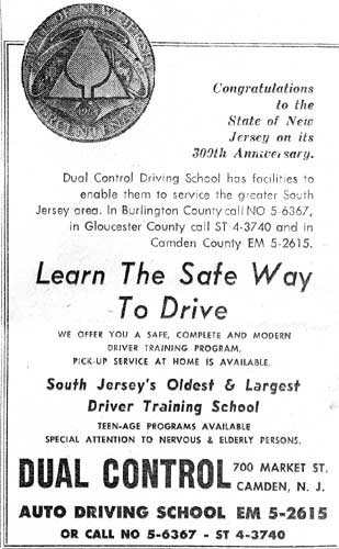 700 Market Street, Dual Control Auto Driving School, Camden Courier-Post, May 19, 1964